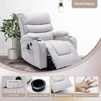 Power Lift Recliner Chair with Massage and Heat for Elderly, with 2 Cup Holders