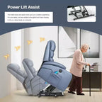 Power Lift Recliner Chair with Massage and Heat for Elderly, with 2 Cup Holders