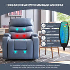 Power Lift Recliner Chair with Massage and Heat for Elderly, with 2 Cup Holders
