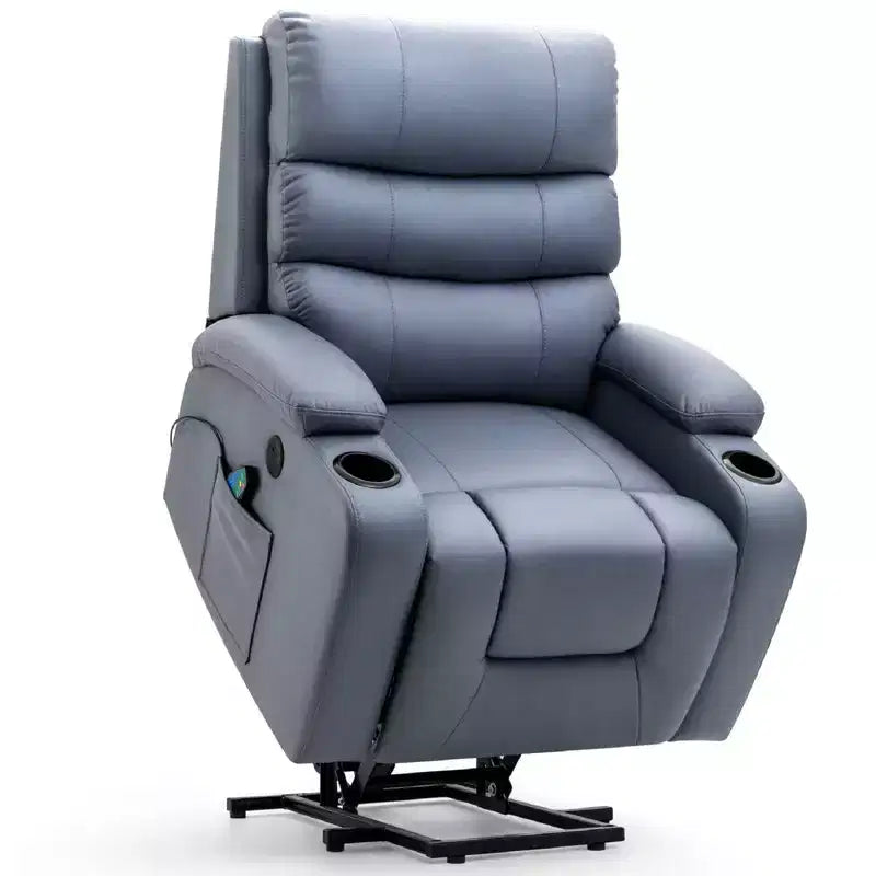 Power Lift Recliner Chair with Massage and Heat for Elderly, with 2 Cup Holders