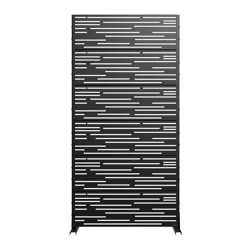 72" Black Metal Planter Box with Trellis Privacy Screen for Café, Patio, Garden & Balconies