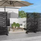 72" Black Metal Planter Box with Trellis Privacy Screen for Café, Patio, Garden & Balconies