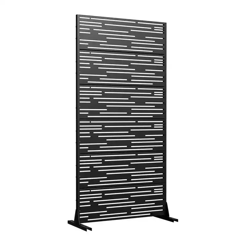 72" Black Metal Planter Box with Trellis Privacy Screen for Café, Patio, Garden & Balconies
