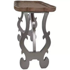 Ancient Style Coffee Table Side Table for Living Room, Black Legs and Natural Finish, Large