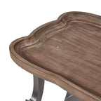 Ancient Style Coffee Table Side Table for Living Room, Black Legs and Natural Finish, Large