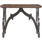 Ancient Style Coffee Table Side Table for Living Room, Black Legs and Natural Finish, Large