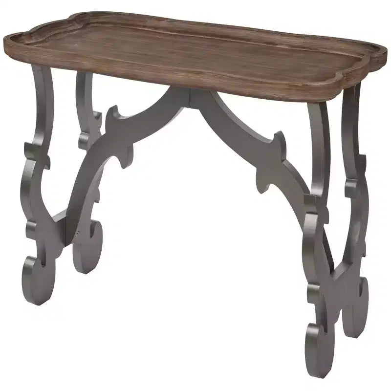 Ancient Style Coffee Table Side Table for Living Room, Black Legs and Natural Finish, Large