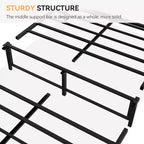 Bed Frame With Rattan Headboard/Footboard, Platform Bed Frame, Mid Century Modern Bed Frame/No Box Spring Needed/Easy Assembly/Noise-Free