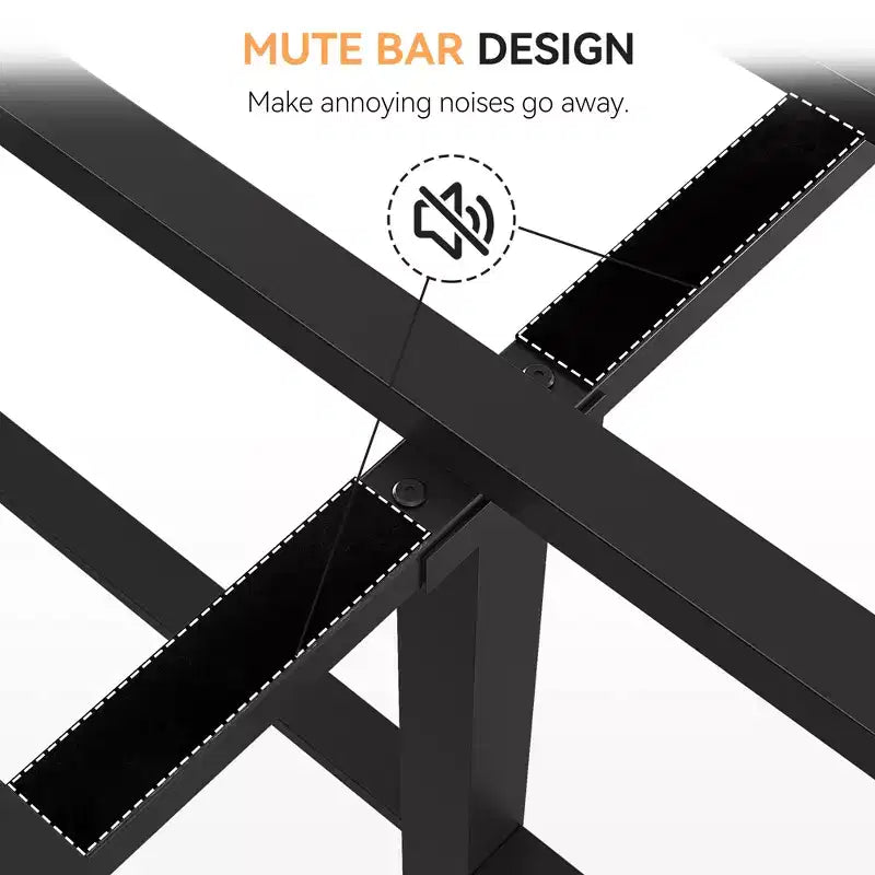 Bed Frame With Rattan Headboard/Footboard, Platform Bed Frame, Mid Century Modern Bed Frame/No Box Spring Needed/Easy Assembly/Noise-Free