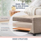 15" Square Linen Storage Ottoman with Legs