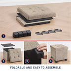 15" Square Linen Storage Ottoman with Legs