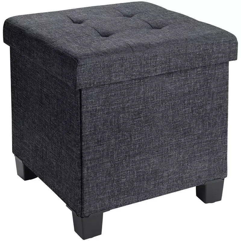 15" Square Linen Storage Ottoman with Legs