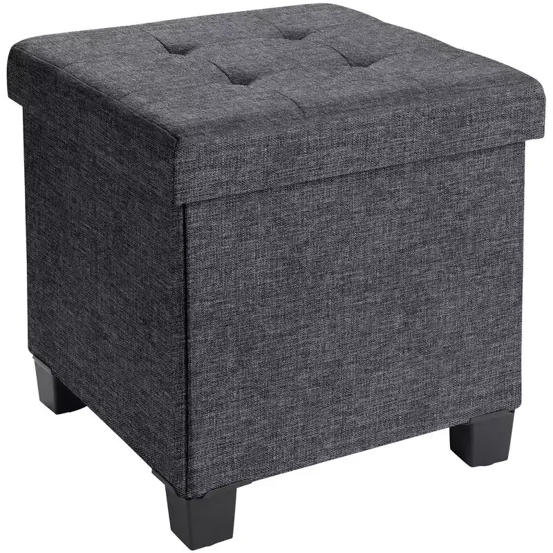 15" Square Linen Storage Ottoman with Legs