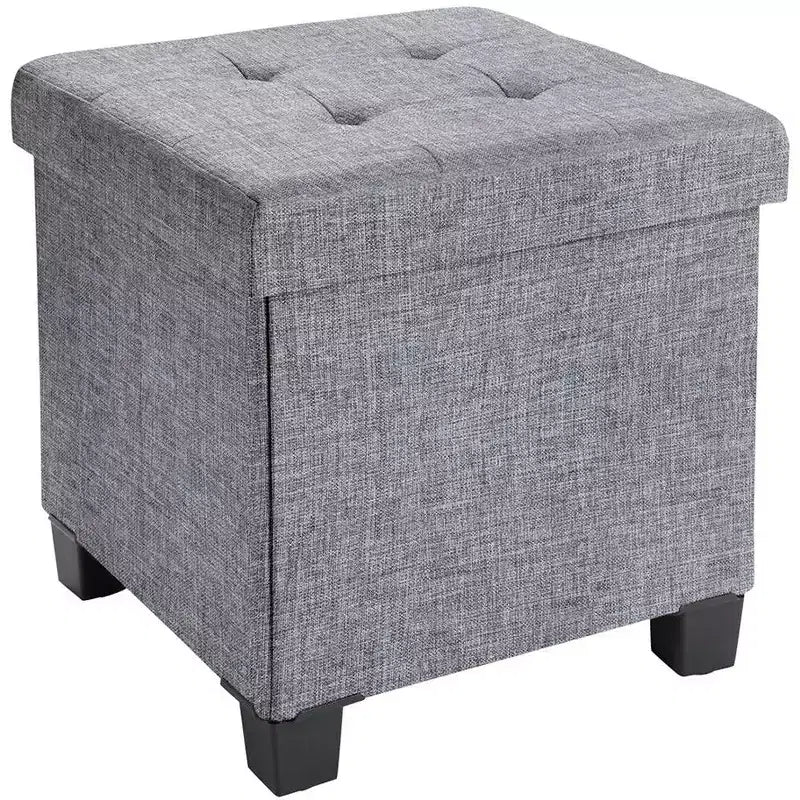 15" Square Linen Storage Ottoman with Legs
