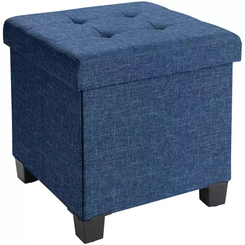 15" Square Linen Storage Ottoman with Legs