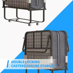 Folding Bed with Mattress, Portable Guest Bed Camping Cot, Soft Padded Rollaway Sleeping Bed