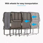 Folding Bed with Mattress, Portable Guest Bed Camping Cot, Soft Padded Rollaway Sleeping Bed