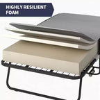 Folding Bed with Mattress, Portable Guest Bed Camping Cot, Soft Padded Rollaway Sleeping Bed