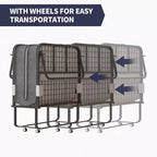 Folding Bed with Mattress, Portable Guest Bed Camping Cot, Soft Padded Rollaway Sleeping Bed