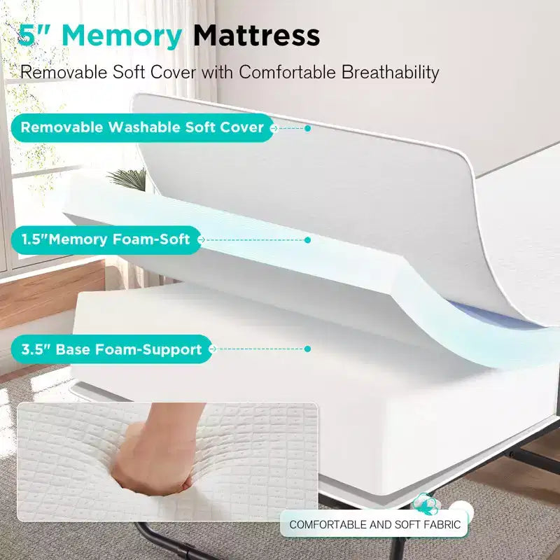 Super Single 31" Folding Bed with Mattress Included, Daybed