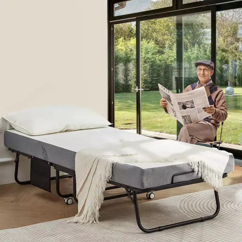 Super Single 31" Folding Bed with Mattress Included, Daybed