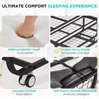 Super Single 31" Folding Bed with Mattress Included, Daybed