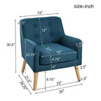 Mid-Century Modern Button Tufted Upholstered Accent Chair