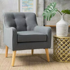 Mid-Century Modern Button Tufted Upholstered Accent Chair