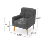 Mid-Century Modern Button Tufted Upholstered Accent Chair