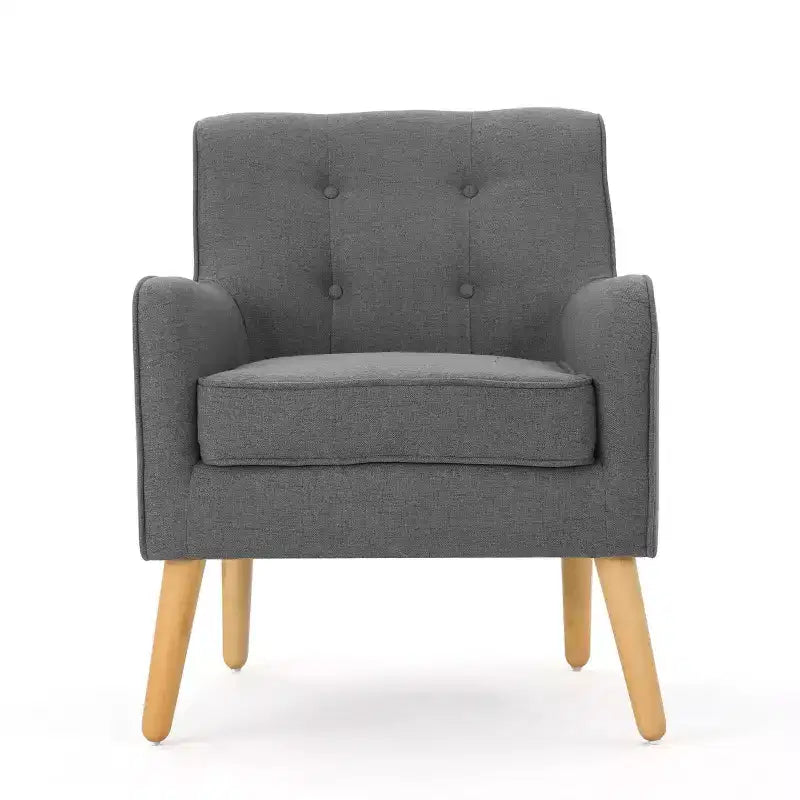 Mid-Century Modern Button Tufted Upholstered Accent Chair