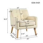 Mid-Century Modern Button Tufted Upholstered Accent Chair