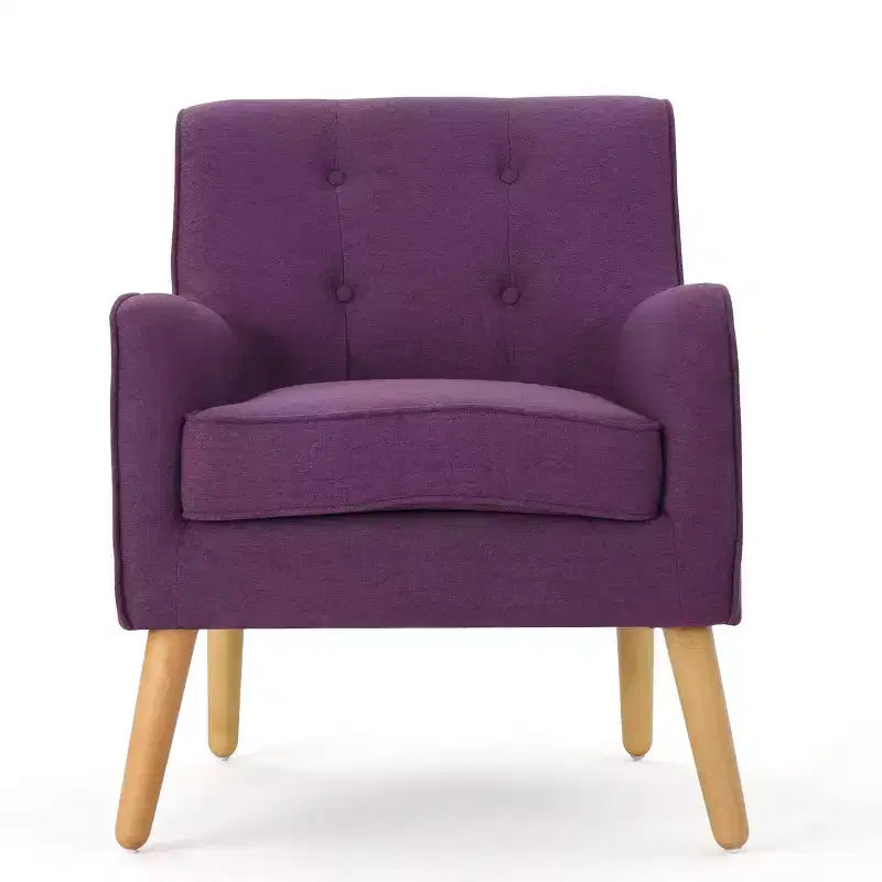 Mid-Century Modern Button Tufted Upholstered Accent Chair