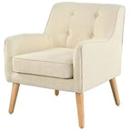 Mid-Century Modern Button Tufted Upholstered Accent Chair