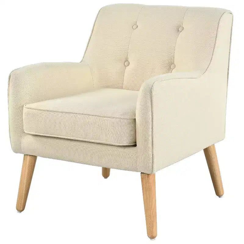 Mid-Century Modern Button Tufted Upholstered Accent Chair