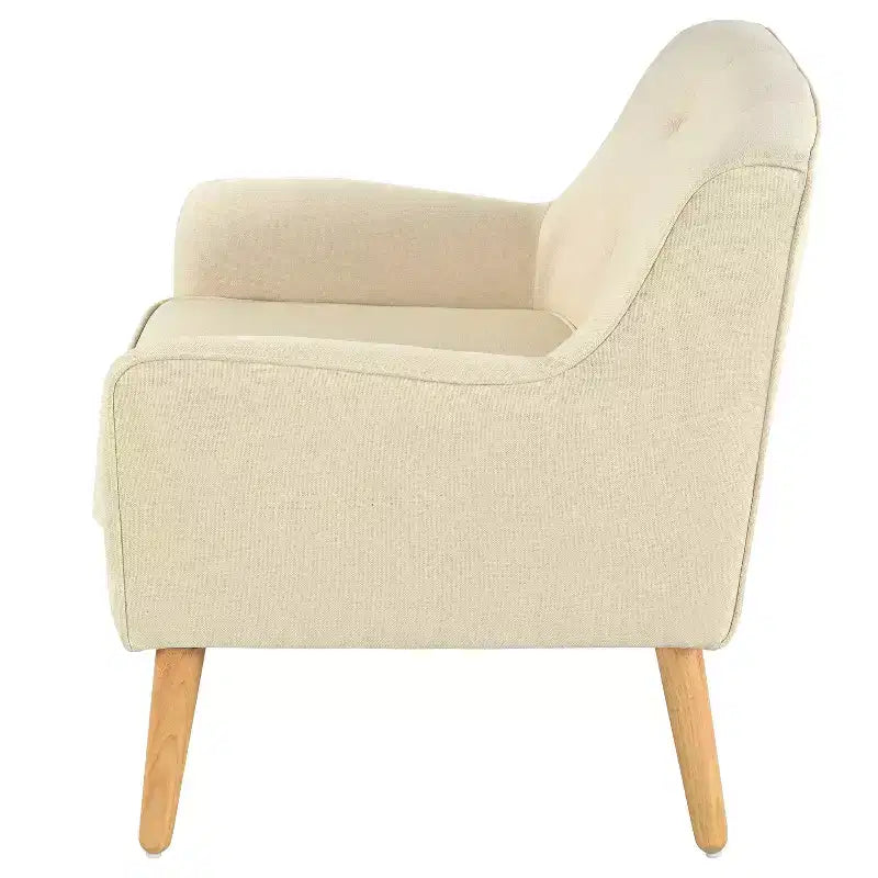 Mid-Century Modern Button Tufted Upholstered Accent Chair