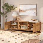 59" Mid-Century Modern Solid Wood TV Stand with 2 Doors