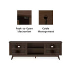 59" Mid-Century Modern Solid Wood TV Stand with 2 Doors