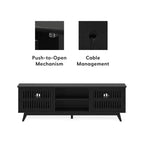 59" Mid-Century Modern Solid Wood TV Stand with 2 Doors