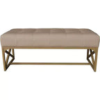 Modern Faux Leather Bench, 40.2 Inches, Gold