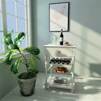 Euro Kitchen Cart with 1 Drawer, 2 Storage Shelves and 1 Basket, White
