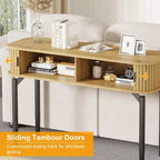 47 Fluted Console Table with Drawers, Narrow Entryway Tables with Storage and Shelves
