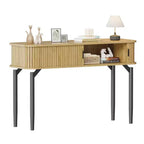 47 Fluted Console Table with Drawers, Narrow Entryway Tables with Storage and Shelves