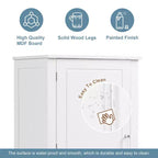 Tall Bathroom Cabinet Freestanding, 2 Drawers, Adjustable Shelf, MDF, Painted White