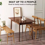 47.2 Rectangle Dining Table for 4, Mid-Century Modern Kitchen Table with Rubber Wood Legs for Dining Room
