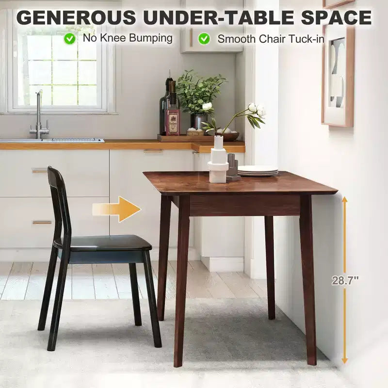 47.2 Rectangle Dining Table for 4, Mid-Century Modern Kitchen Table with Rubber Wood Legs for Dining Room