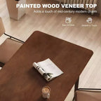 47.2 Rectangle Dining Table for 4, Mid-Century Modern Kitchen Table with Rubber Wood Legs for Dining Room