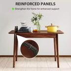 47.2 Rectangle Dining Table for 4, Mid-Century Modern Kitchen Table with Rubber Wood Legs for Dining Room