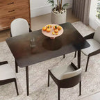 47.2 Rectangle Dining Table for 4, Mid-Century Modern Kitchen Table with Rubber Wood Legs for Dining Room