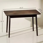 47.2 Rectangle Dining Table for 4, Mid-Century Modern Kitchen Table with Rubber Wood Legs for Dining Room