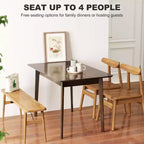 47.2 Rectangle Dining Table for 4, Mid-Century Modern Kitchen Table with Rubber Wood Legs for Dining Room